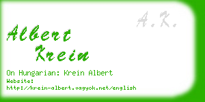 albert krein business card